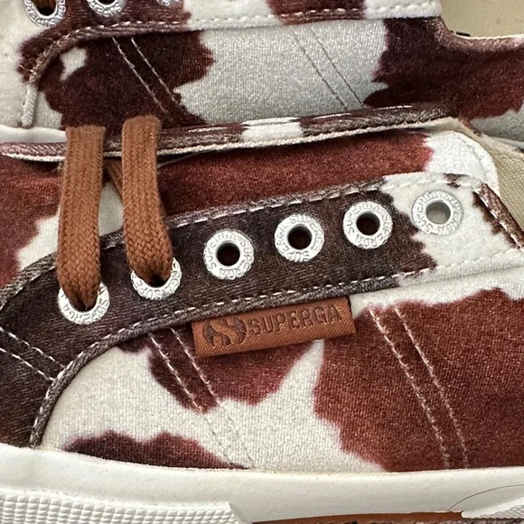 Superga Woman Brown and White Cow Print  Sneakers - Picture 5 of 7